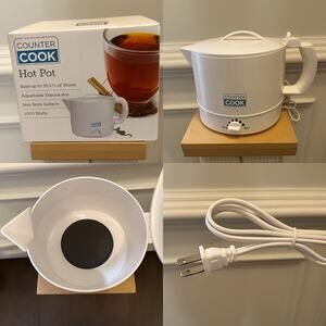 Counter Cook Hot Pot Electric Kettle 32oz Adjustable Thermostat 1000W NIB